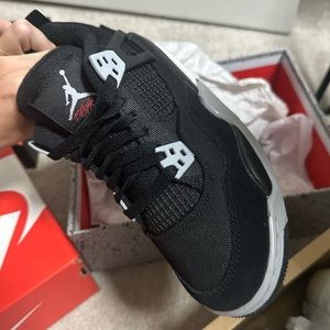 JORDAN 4 BLACK CANVAS